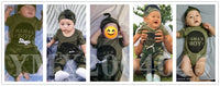 Conjunto de roupas camufladas de manga curta, 3 peças, com chapéu, roupas para bebês recém-nascidos, verão, esportes de rua, terno para crianças de 0 a 18 meses