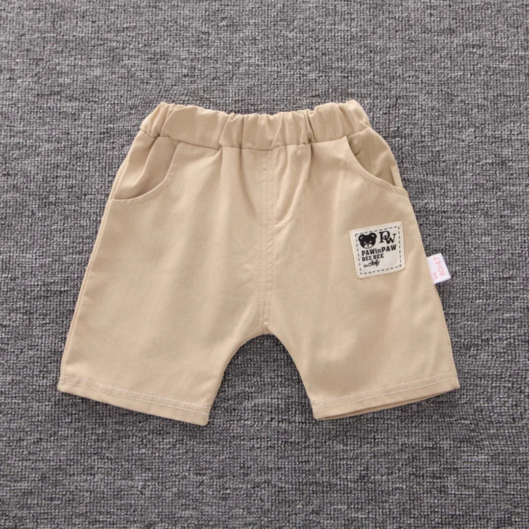 Verão bebê menino conjuntos de roupas moda urso bordado manga curta camiseta + shorts crianças 2 pçs terno 1-5y menina crianças conjunto esportivo