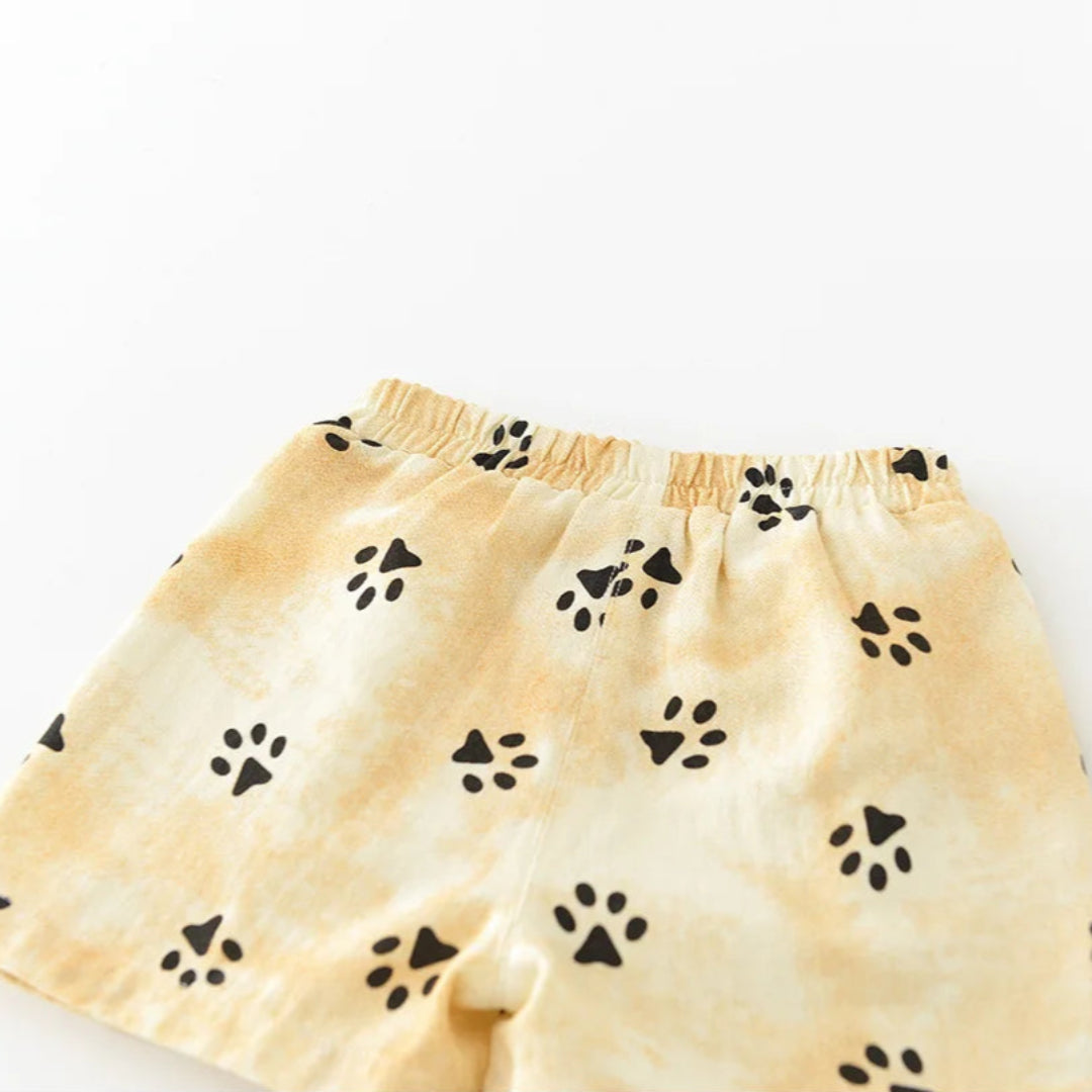 Milancel novo conjunto de roupas de verão para bebês meninos colete com estampa de leão + shorts com estampa de pata 3-24 meses roupa confortável para meninas pequenas 2 peças
