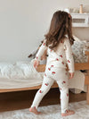 Conjunto de roupas infantis de algodão para meninos e meninas de 1 a 6 anos, roupa casual com calça superior e calça, conjunto de pijama de 2 peças para crianças