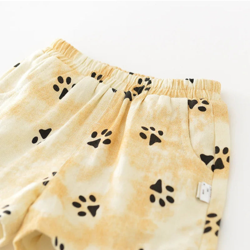 Milancel novo conjunto de roupas de verão para bebês meninos colete com estampa de leão + shorts com estampa de pata 3-24 meses roupa confortável para meninas pequenas 2 peças