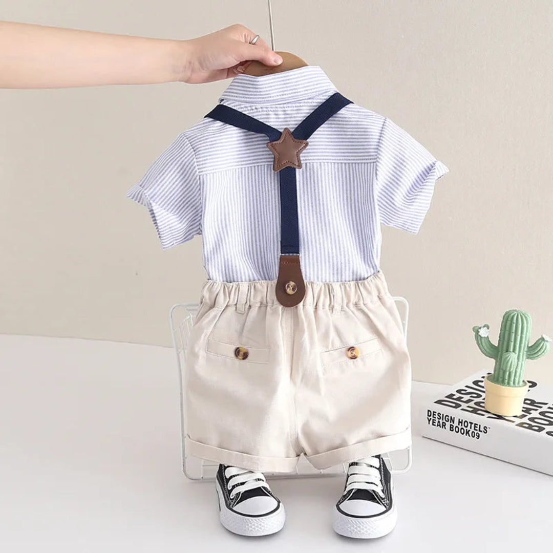 IENENS Roupas de festa de aniversário para crianças, conjuntos de roupas para bebês, macacões para meninos, camisas de verão + shorts, roupas infantis de manga curta
