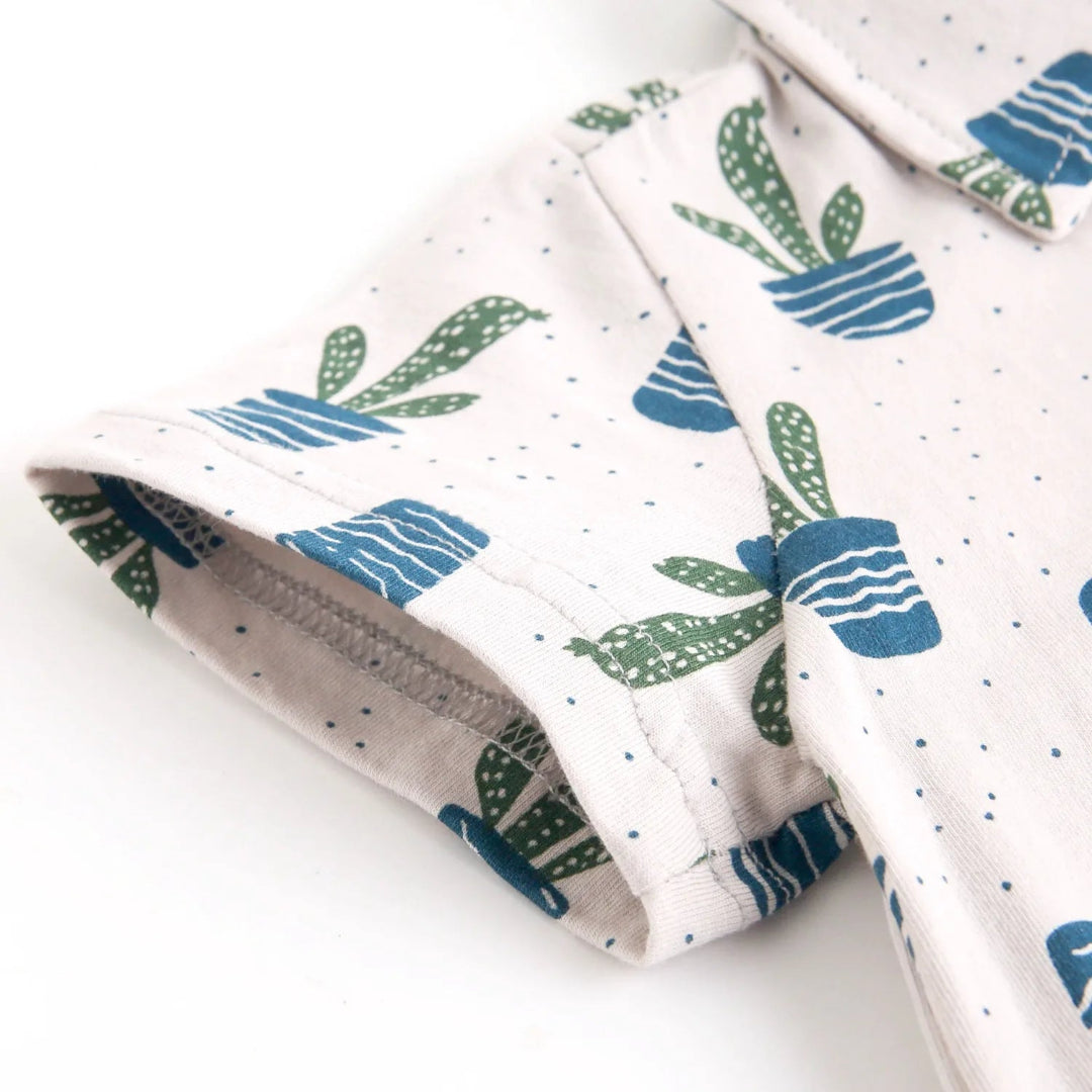 Sanlutoz Suave Bebê Meninos Verão Manga Curta Bodysuits Padrão Bonito Infantis Macacões Roupas