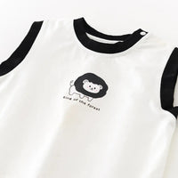 Milancel novo conjunto de roupas de verão para bebês meninos colete com estampa de leão + shorts com estampa de pata 3-24 meses roupa confortável para meninas pequenas 2 peças
