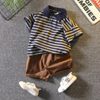 Verão de alta qualidade roupas do bebê meninos ternos versão coreana moda crianças meninas conjuntos camiseta confortável algodão puro
