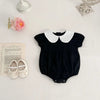 MILANCEL-Bodysuit patchwork para meninas infantis, roupas de bebê, fofas, colarinho Peter Pan, outwear para criança, 0-2 Y, verão, 2022