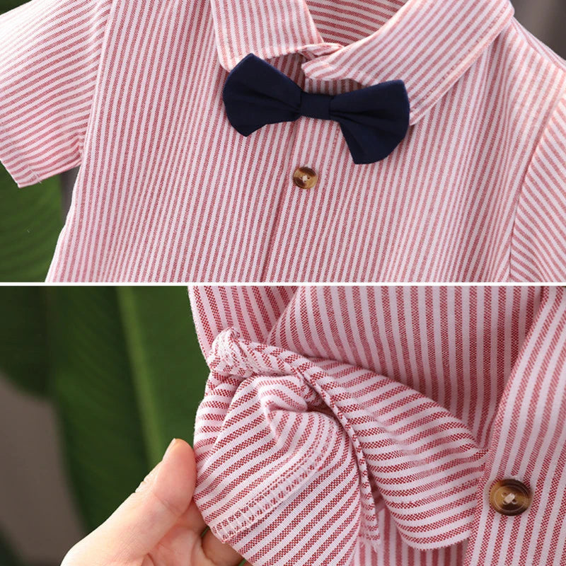 IENENS Roupas de festa de aniversário para crianças, conjuntos de roupas para bebês, macacões para meninos, camisas de verão + shorts, roupas infantis de manga curta