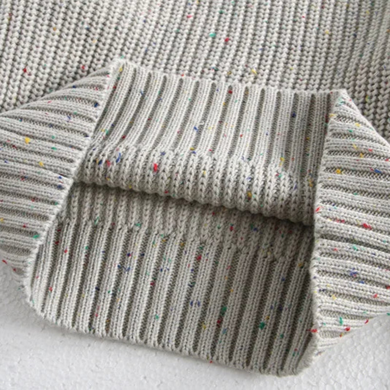 Baby O Neck Knit Pullover, Malhas Meninos e Meninas, Roupas Meninas Breve, 2 Cores, Outono
