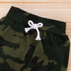 Conjunto de roupas camufladas de manga curta, 3 peças, com chapéu, roupas para bebês recém-nascidos, verão, esportes de rua, terno para crianças de 0 a 18 meses