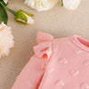 Roupas de bebê recém-nascido terno 3-24 meses manga longa bonito em forma de coração impresso babados camiseta e arco frontal calças terno