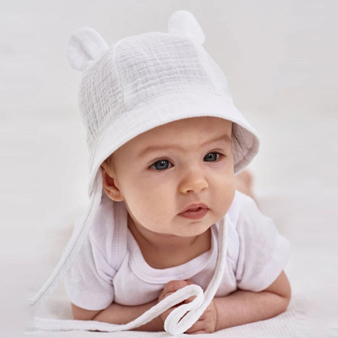 0-3m bonés de pescador crianças boné de sol panamá para bebê recém-nascido chapéu verão musselina algodão branco infantil balde chapéus para meninas meninos