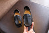 Meninos sapatos primavera outono crianças oxfords meninos deslizamento em apartamentos sapatos de couro macio do plutônio da criança preto branco mocassins para menino