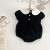 MILANCEL-Bodysuit patchwork para meninas infantis, roupas de bebê, fofas, colarinho Peter Pan, outwear para criança, 0-2 Y, verão, 2022