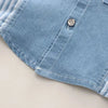 Novas crianças moda meninos denim conjuntos de roupas casuais camisas listradas shorts 2 pçs crianças terno ao ar livre da criança terno 0-5 anos