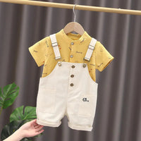 Novas crianças verão bebê meninos meninas roupas terno moda camiseta bib calças 2 pçs/set criança traje casual crianças agasalhos