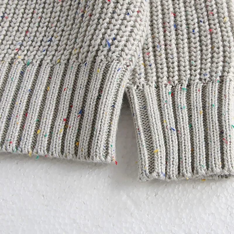 Baby O Neck Knit Pullover, Malhas Meninos e Meninas, Roupas Meninas Breve, 2 Cores, Outono