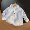 Crianças roupas coleção primavera meninos listrado manga longa camisa xadrez elegante e confortável crianças casacos casuais