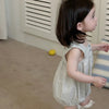 2025 verão novo bebê sem mangas listrado bodysuit algodão infantil menina casual cinta macacão recém-nascido da criança roupas casuais 0-24m