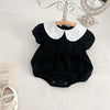 MILANCEL-Bodysuit patchwork para meninas infantis, roupas de bebê, fofas, colarinho Peter Pan, outwear para criança, 0-2 Y, verão, 2022
