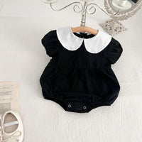 MILANCEL-Bodysuit patchwork para meninas infantis, roupas de bebê, fofas, colarinho Peter Pan, outwear para criança, 0-2 Y, verão, 2022