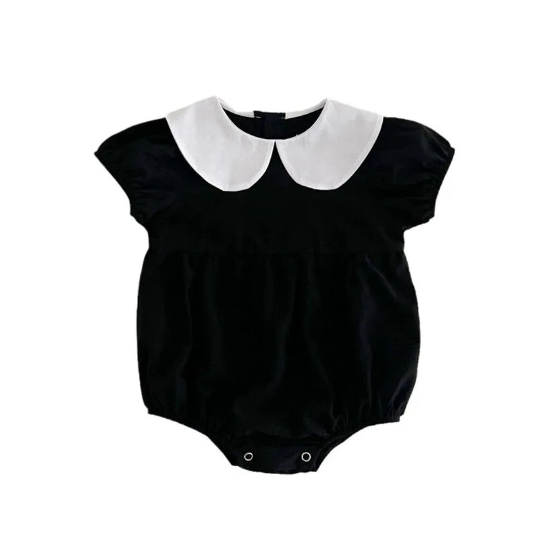 MILANCEL-Bodysuit patchwork para meninas infantis, roupas de bebê, fofas, colarinho Peter Pan, outwear para criança, 0-2 Y, verão, 2022