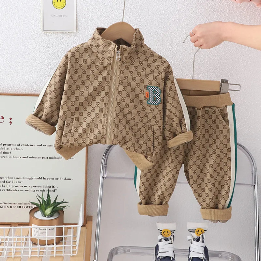 Nova primavera outono roupas do bebê menino ternos crianças imprimir letras casaco calças 2 pçs/set criança casual crianças roupas de moda 0-5years