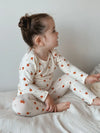 Conjunto de roupas infantis de algodão para meninos e meninas de 1 a 6 anos, roupa casual com calça superior e calça, conjunto de pijama de 2 peças para crianças