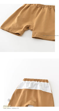 Milancel novo conjunto de roupas de bebê de verão 0-3t desenhos animados cães bloco de cores meninos colete + shorts roupa infantil 2 peças