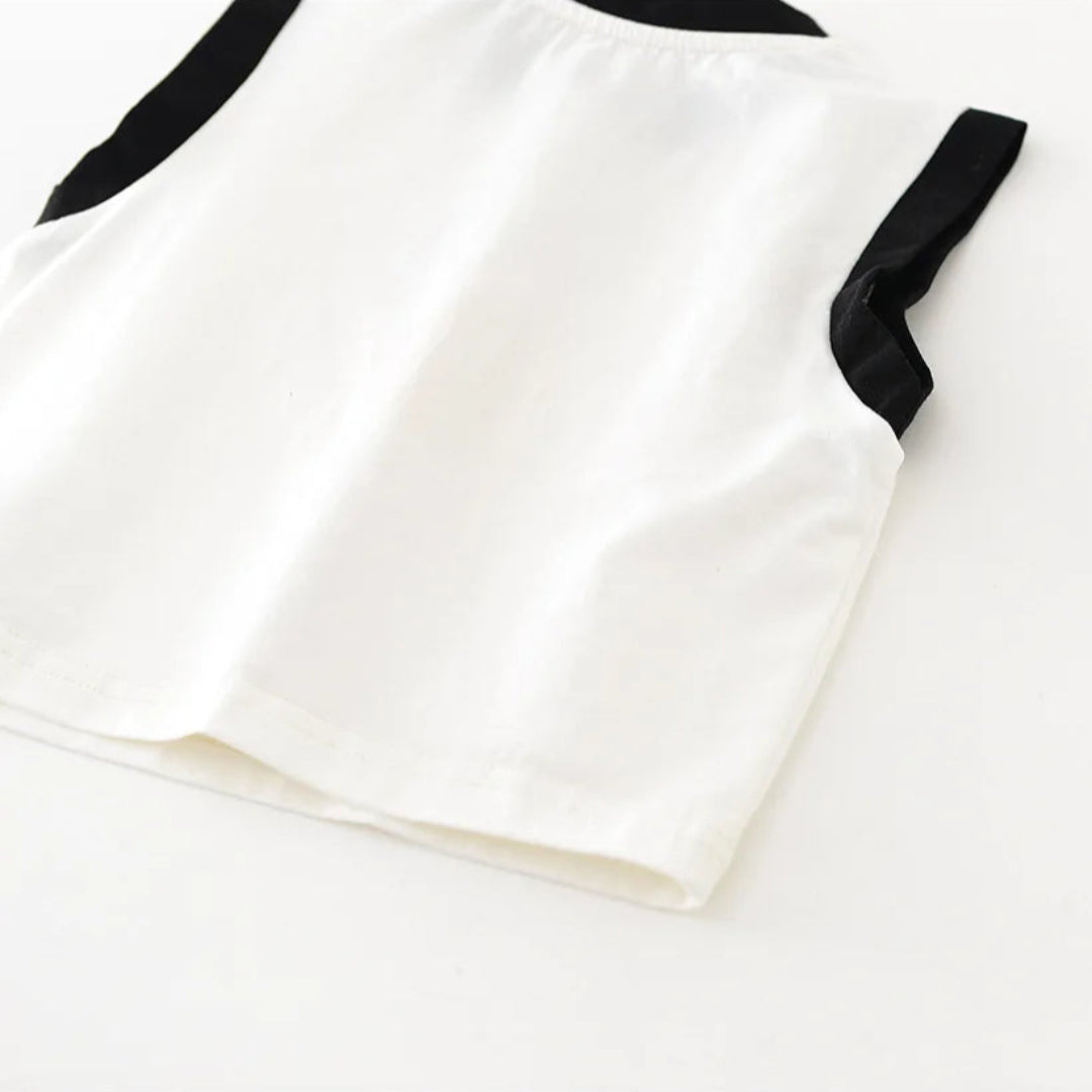 Milancel novo conjunto de roupas de verão para bebês meninos colete com estampa de leão + shorts com estampa de pata 3-24 meses roupa confortável para meninas pequenas 2 peças