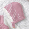 Bebê recém-nascido macacão de malha infantil menina macacão bonito arcos outono roupas do miúdo chapéu criança macacão 0-18m roupa quente manga longa 2pc