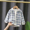 Crianças roupas coleção primavera meninos listrado manga longa camisa xadrez elegante e confortável crianças casacos casuais