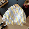 Crianças roupas coleção primavera meninos listrado manga longa camisa xadrez elegante e confortável crianças casacos casuais