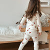 Conjunto de roupas infantis de algodão para meninos e meninas de 1 a 6 anos, roupa casual com calça superior e calça, conjunto de pijama de 2 peças para crianças