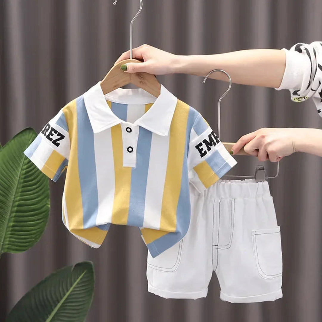 Crianças roupas mãe crianças conjuntos de crianças meninos camiseta shorts verão algodão manga curta moda suit2pcs