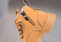 Crianças inverno novo grosso de pelúcia quente botas de neve sapatos de algodão crianças bebê outono único botas moda bota de couro do plutônio