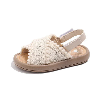 Meninas verão sapatos de praia estilo étnico crianças sandálias casuais sola macia moda crianças retro princesa sapatos verão novo