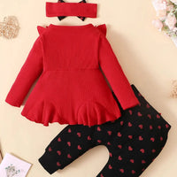 0-2 anos de idade bebê recém-nascido gilr primavera e outono em torno do pescoço manga comprida estilo princesa amor impresso calças conjunto moda