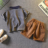 Verão de alta qualidade roupas do bebê meninos ternos versão coreana moda crianças meninas conjuntos camiseta confortável algodão puro