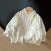 Crianças roupas coleção primavera meninos listrado manga longa camisa xadrez elegante e confortável crianças casacos casuais
